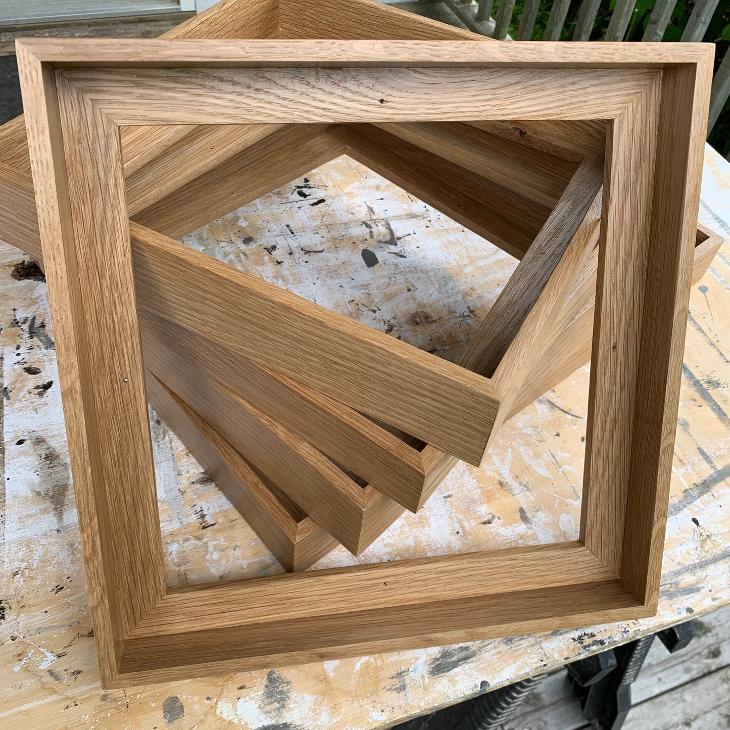 White Oak Hardwood Floater Frame